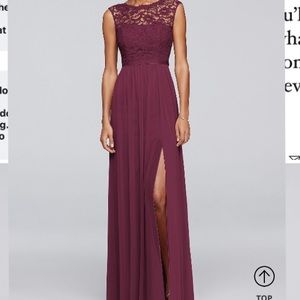 Long Bridesmaid Dress with Lace Bodice size 14